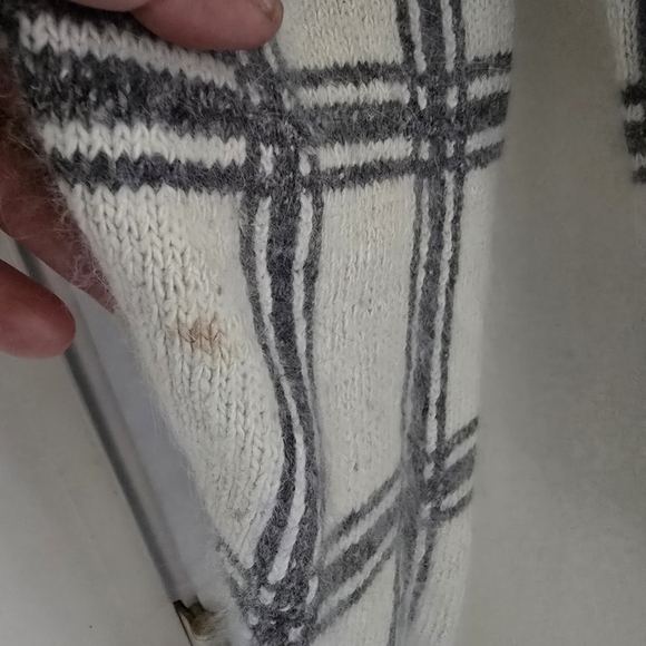 Vintage I.B. Diffusion Silk Angora Plaid Cardigan - Picture 5 of 5